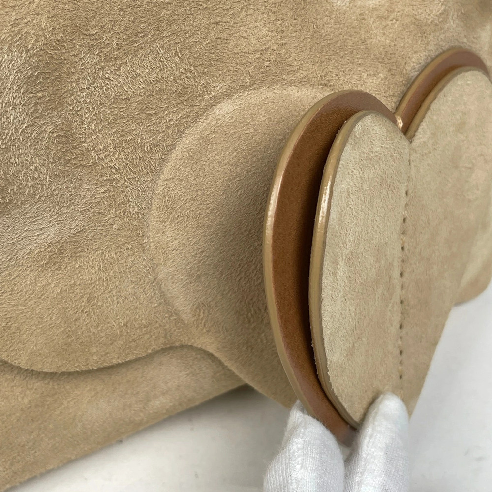 Gucci Heart Motif Shoulder Bag Crossbody Suede Beige - Picture 4 of 7